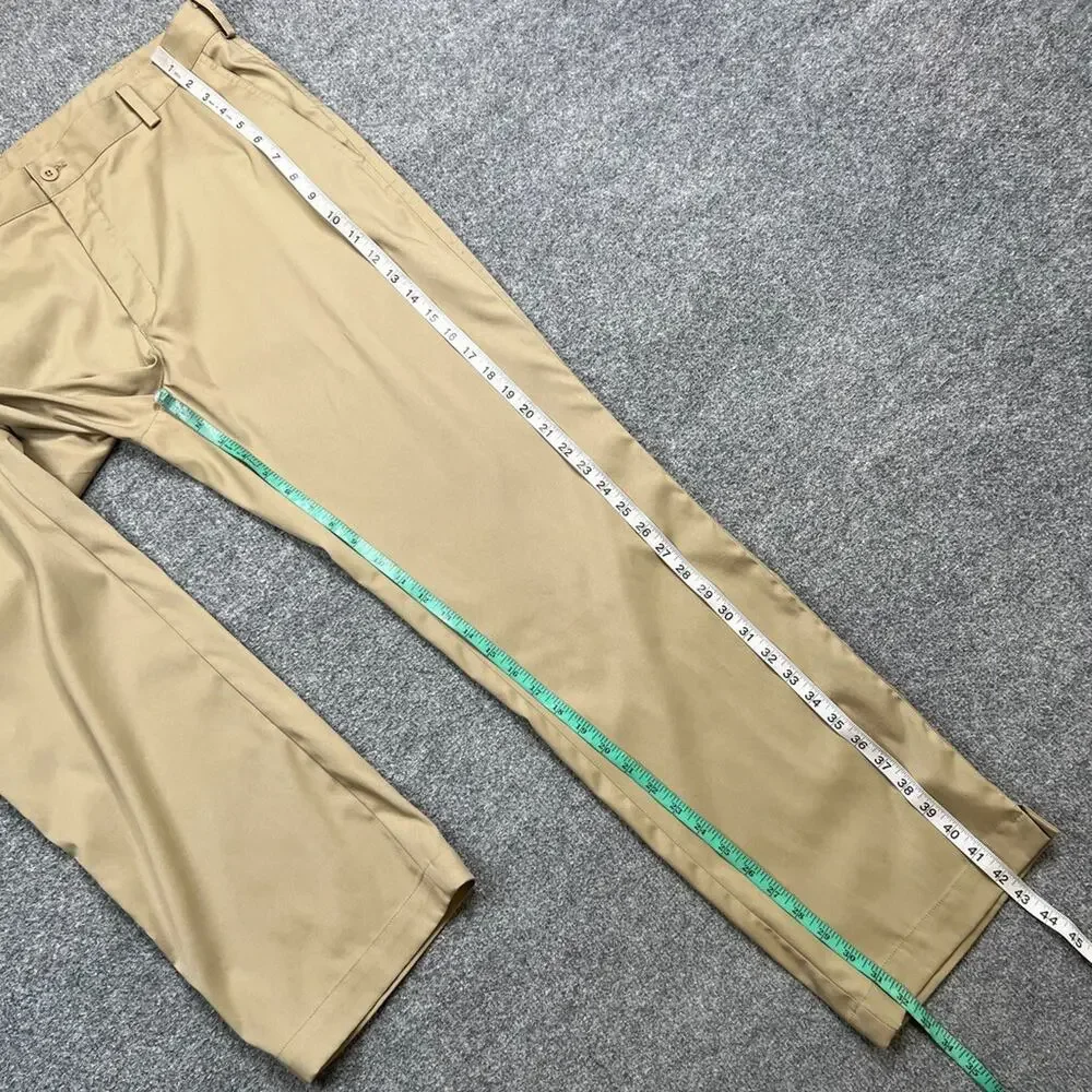 Nike Pants Mens 36 Beige Golf DriFit Tech Flat Front Performance Chino Quick Dry